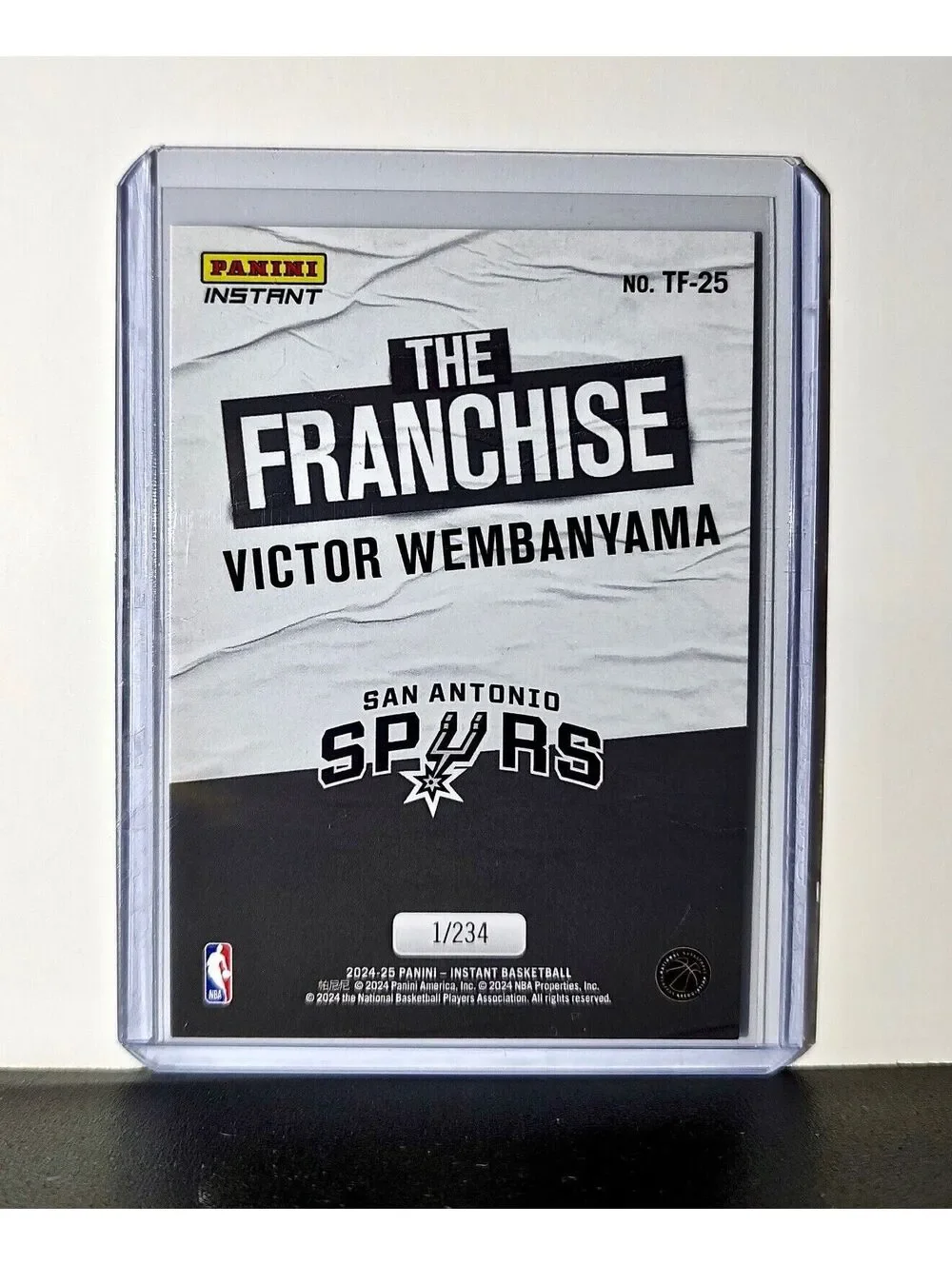 Victor Wembanyama 2024-25 Panini The Franchise NBA #25 Card Spurs 1/234